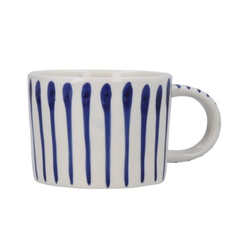STONEWARE MUG - BLUE STRIPES