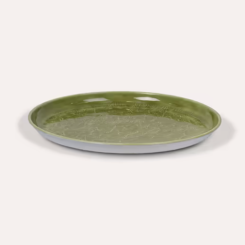 GARDEN TRADING ALVESCOT LARGE MOSS GREEN ENAMEL TRAY - Image 3