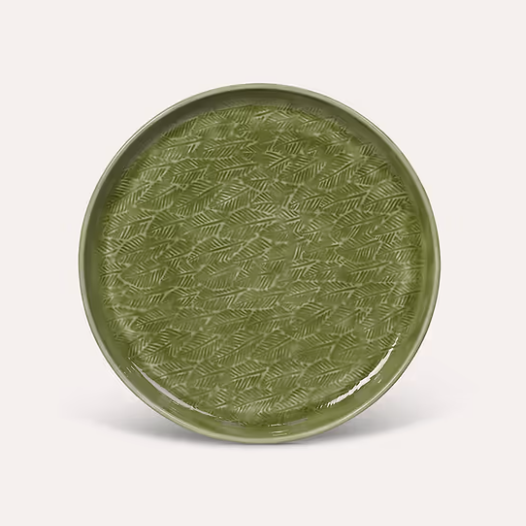GARDEN TRADING ALVESCOT LARGE MOSS GREEN ENAMEL TRAY - Image 2