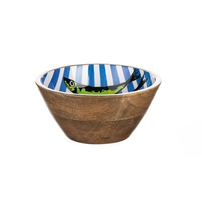 MANGO WOOD DIPPING BOWL - RAINBOW SARDINE / BLUE - Image 2