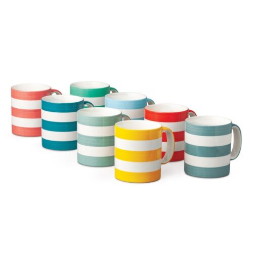 STRIPED HAND PAINTED 1 PINT MUG - CHOICE OF COLOURS