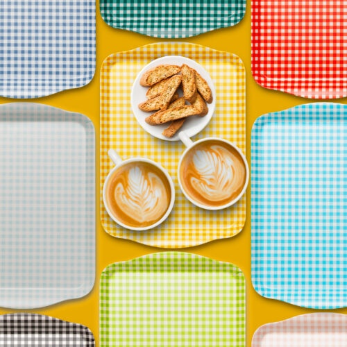 SMALL GINGHAM TRAY 30X 21 CM