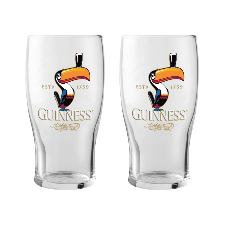 GUINNESS 'TOUCAN' PINT GLASS GIFT BOX - SET OF 2