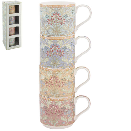WILLIAM MORRIS HYACINTH STACKING MUG- SET OF 4