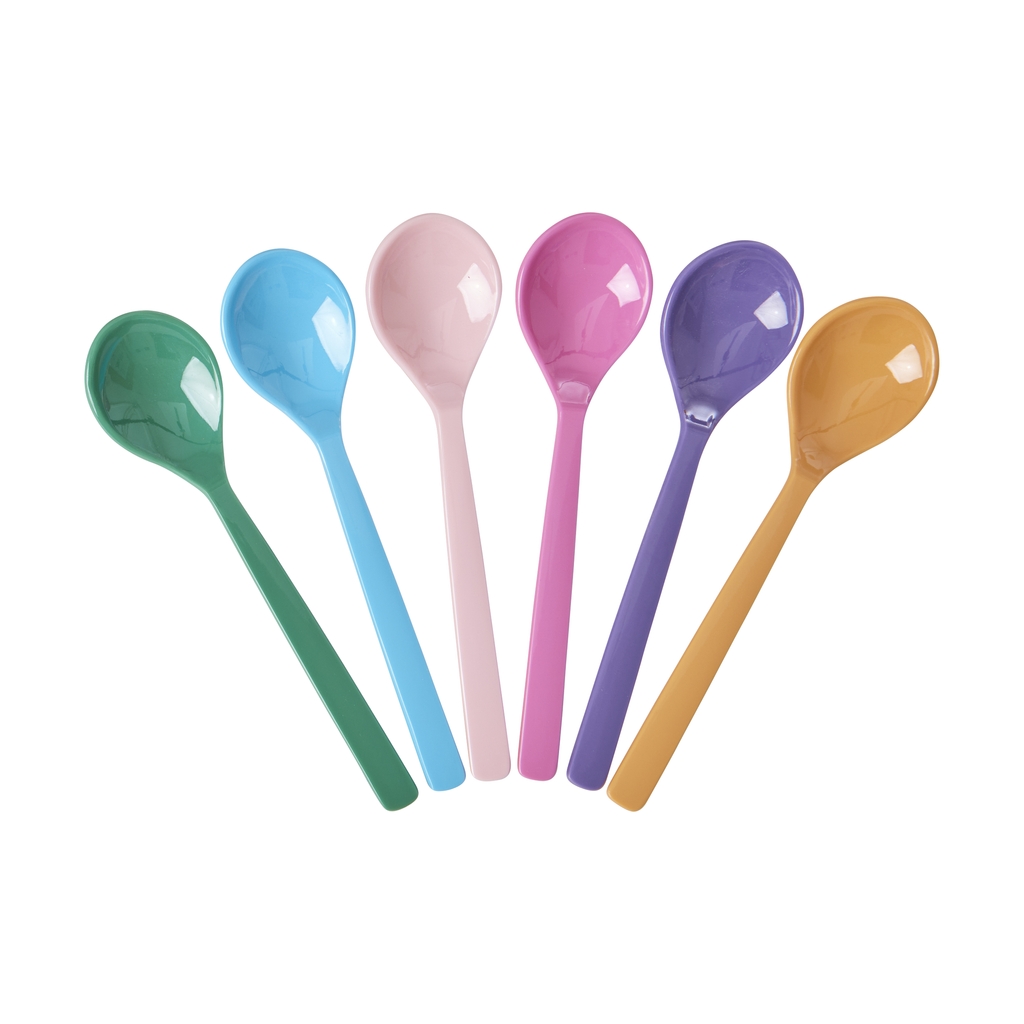 MELAMINE TEASPOONS - MIXED SET OF 6