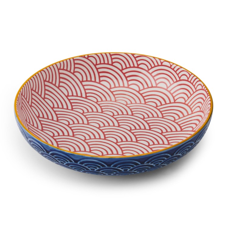 MIKASA LARGE SHALLOW BOWL - BLUE ARCHED - Image 2