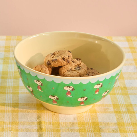 SNOOPY MELAMINE BOWL - GREEN PRINT