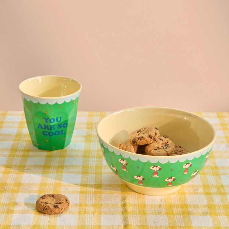 SNOOPY MELAMINE BOWL - GREEN PRINT - Image 3