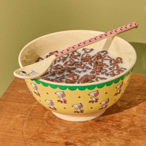 SNOOPY MELAMINE BOWL - YELLOW PRINT