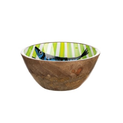MANGO WOOD DIPPING BOWL - RAINBOW SARDINE / GREEN - Image 2