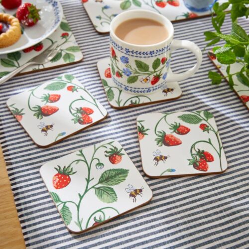 STRAWBERRY PATCH COASTERS - SET OF 4