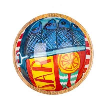 MANGO WOOD DIPPING BOWL - SARDINE TIN