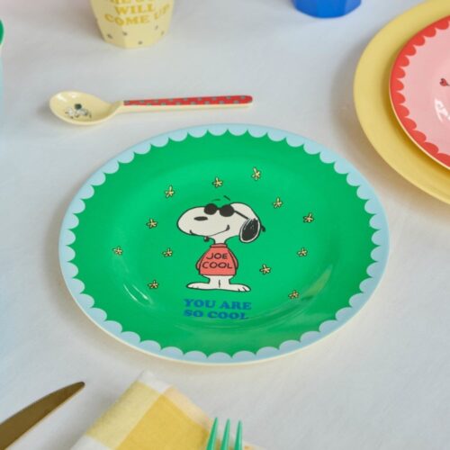 SNOOPY MELAMINE PLATE - GREEN PRINT