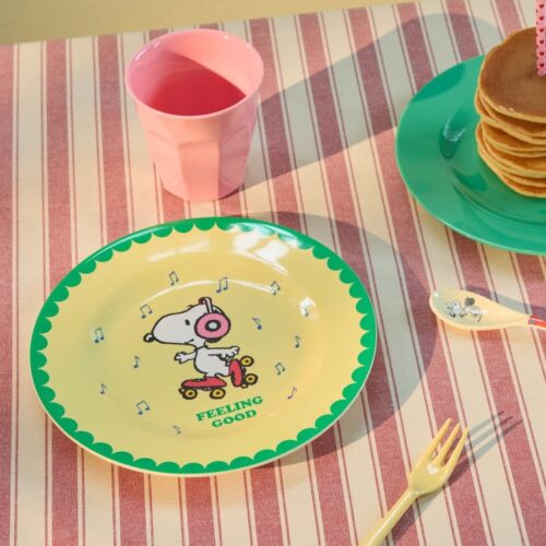SNOOPY MELAMINE PLATE - YELLOW PRINT