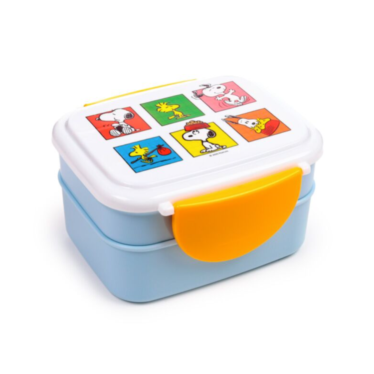 SNOOPY AND WOODSTOCK BENTO BOX WITH CUTLERY