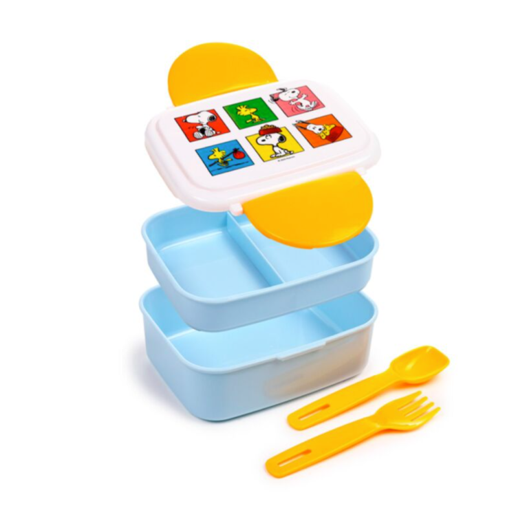 SNOOPY AND WOODSTOCK BENTO BOX WITH CUTLERY - Image 2