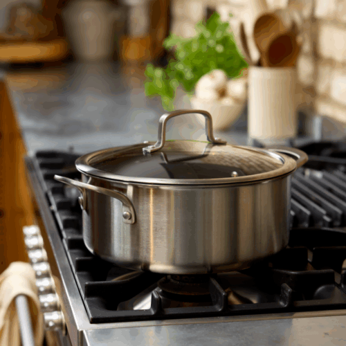 STELLAR 'ZERO' CASSEROLE PAN WITH LID - 24CM