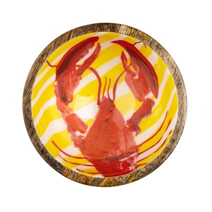 MANGO WOOD SMALL NIBBLE BOWL - LOBSTER YELLOW
