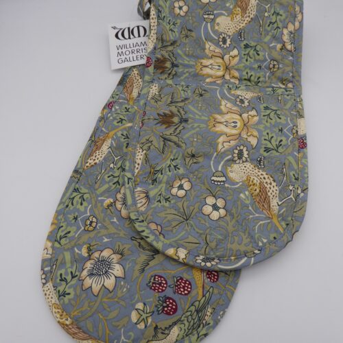 WILLIAM MORRIS BLUE STRAWBERRY THIEF DOUBLE OVEN GLOVE