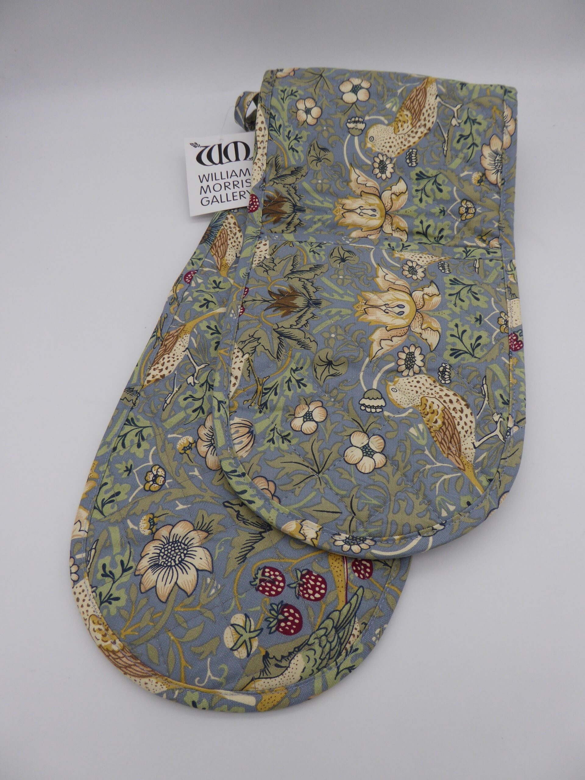 WILLIAM MORRIS BLUE STRAWBERRY THIEF DOUBLE OVEN GLOVE