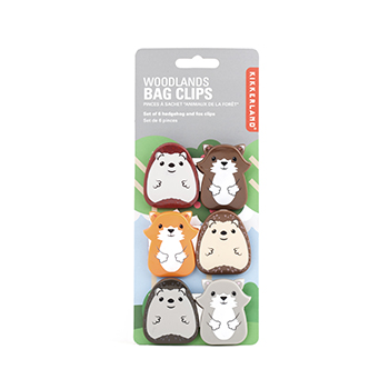 WOODLAND ANIMALS BAG CLIPS - SET OF 6
