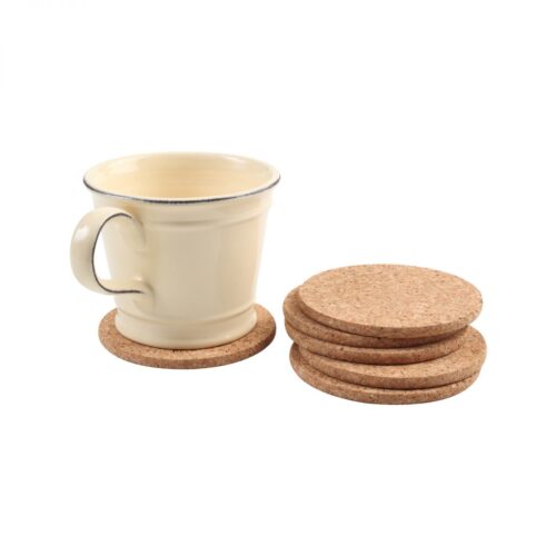 ROUND CORK COASTERS - PACK OF 6
