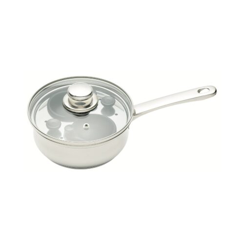 EGG POACHING PAN WITH GLASS LID - 2 HOLE