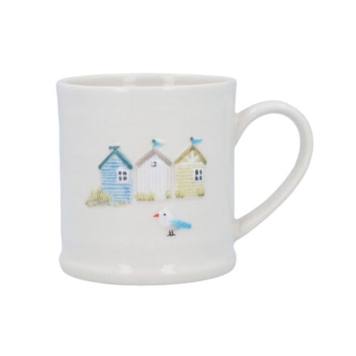 STONEWARE LARGE MUG - BEACH HUTS
