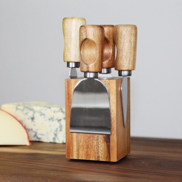 ACACIA WOOD CHEESE KNIFE SET - 4 PIECE SET