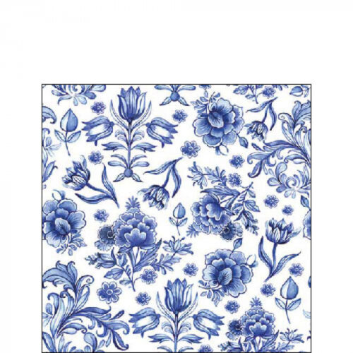 DELFT BLUE FLOWERS COCKTAIL PAPER NAPKINS