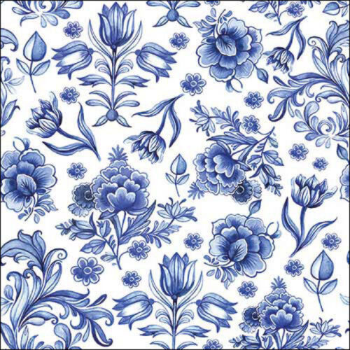 DELFT BLUE FLOWERS PAPER NAPKINS