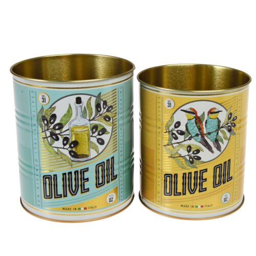 OLIVE OIL STORAGE TINS - SET OF 2