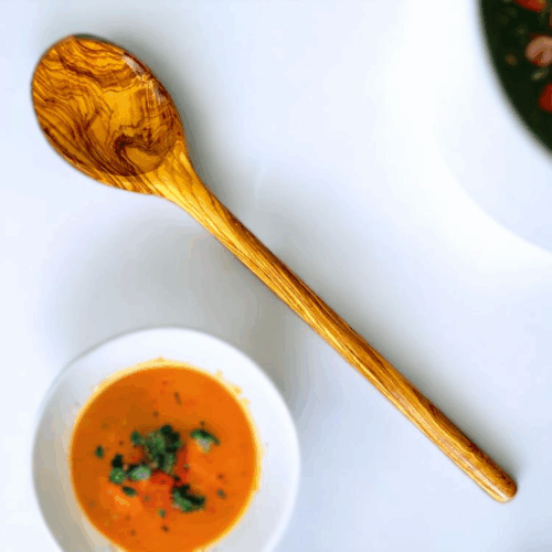 OLIVE WOOD LONG HANDLED SPOON
