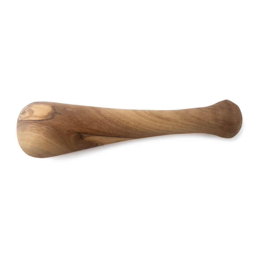 OLIVE WOOD PESTLE AND MORTAR - RUSTIC - Image 2