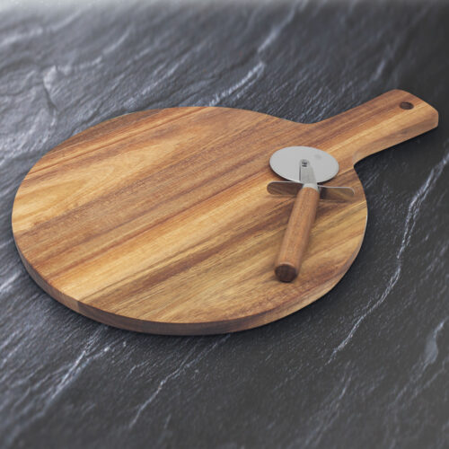 ACACIA WOOD PIZZA BOARD SET