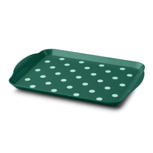 DOTTY MELAMINE TRAY - SMALL - FOREST GREEN