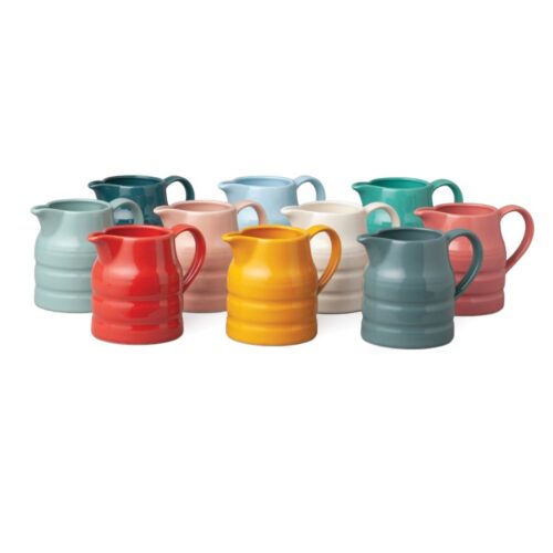 COLOURED CERAMIC CHURN JUGS - 1 PINT