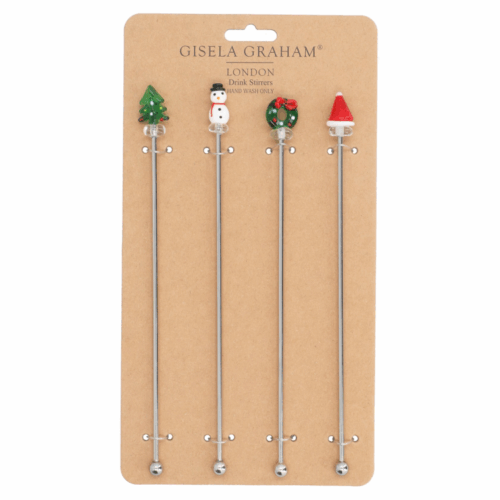 CHRISTMAS COCKTAIL STIRRERS - PACK OF 4