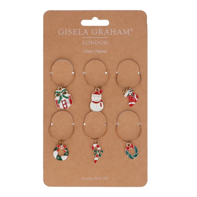 CHRISTMAS DRINK CHARMS - PACK OF 6