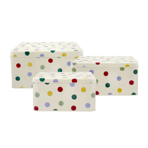 EMMA BRIDGEWATER POLKA DOT SQUARE CAKE TIN