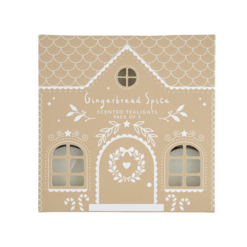 GINGERBREAD SCENTED TEALIGHTS - SET OF 9