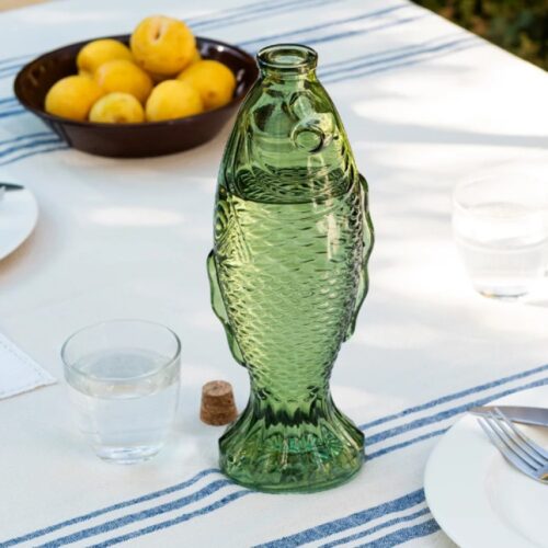 GREEN FISH GLASS BOTTLE 500ML