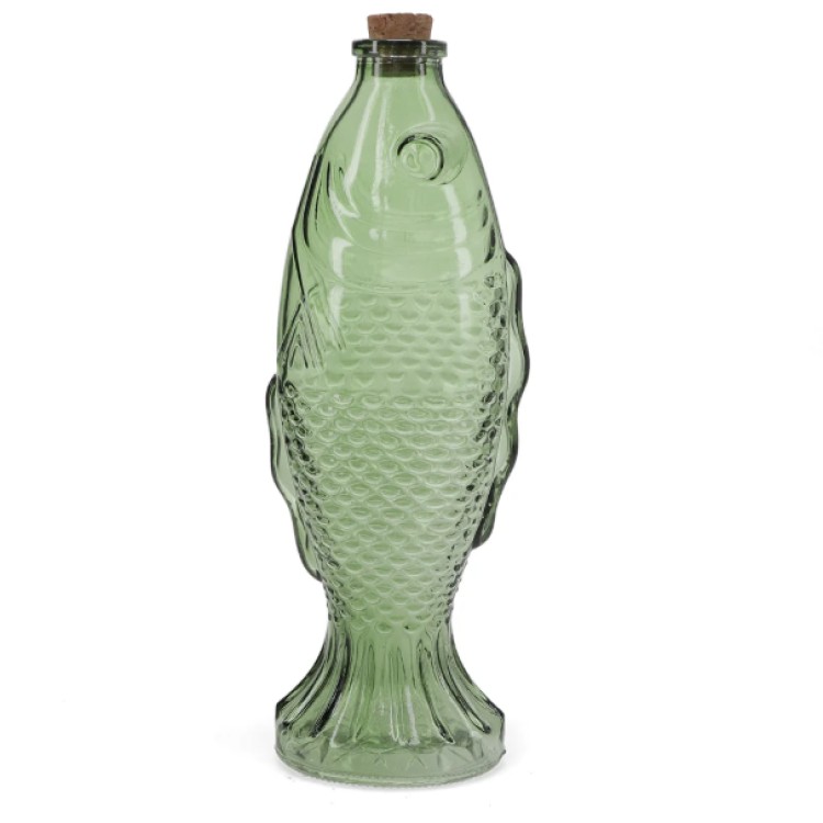 GREEN FISH GLASS BOTTLE 500ML - Image 2