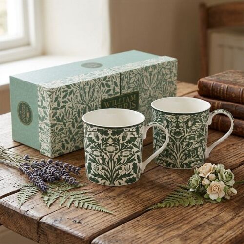 WILLIAM MORRIS ACORN DESIGN  MUGS - SET OF 2