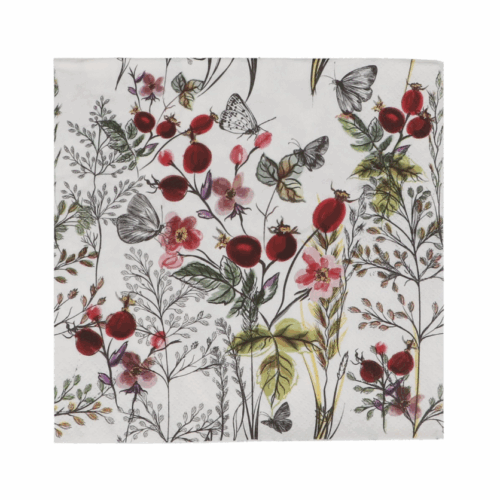 ROSEHIP AND BUTTER FLY PAPER NAPKINS