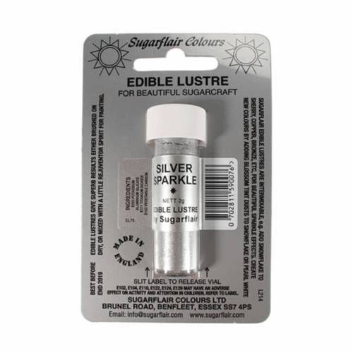EDIBLE LUSTRE POWDER - SILVER  SPARKLE
