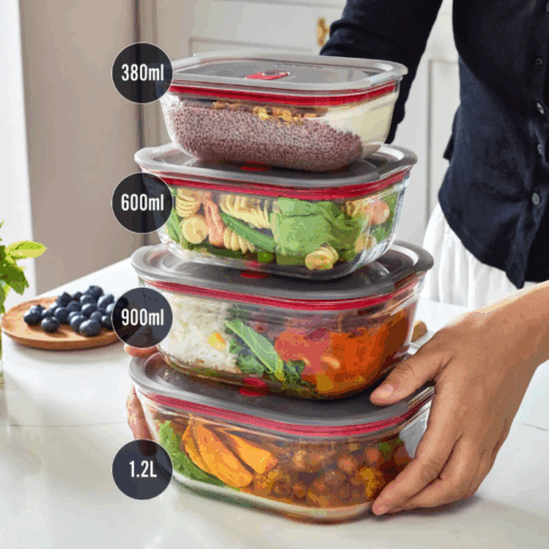 BLACK + BLUM STACK AND NEST GLASS STORAGE - SET OF 4