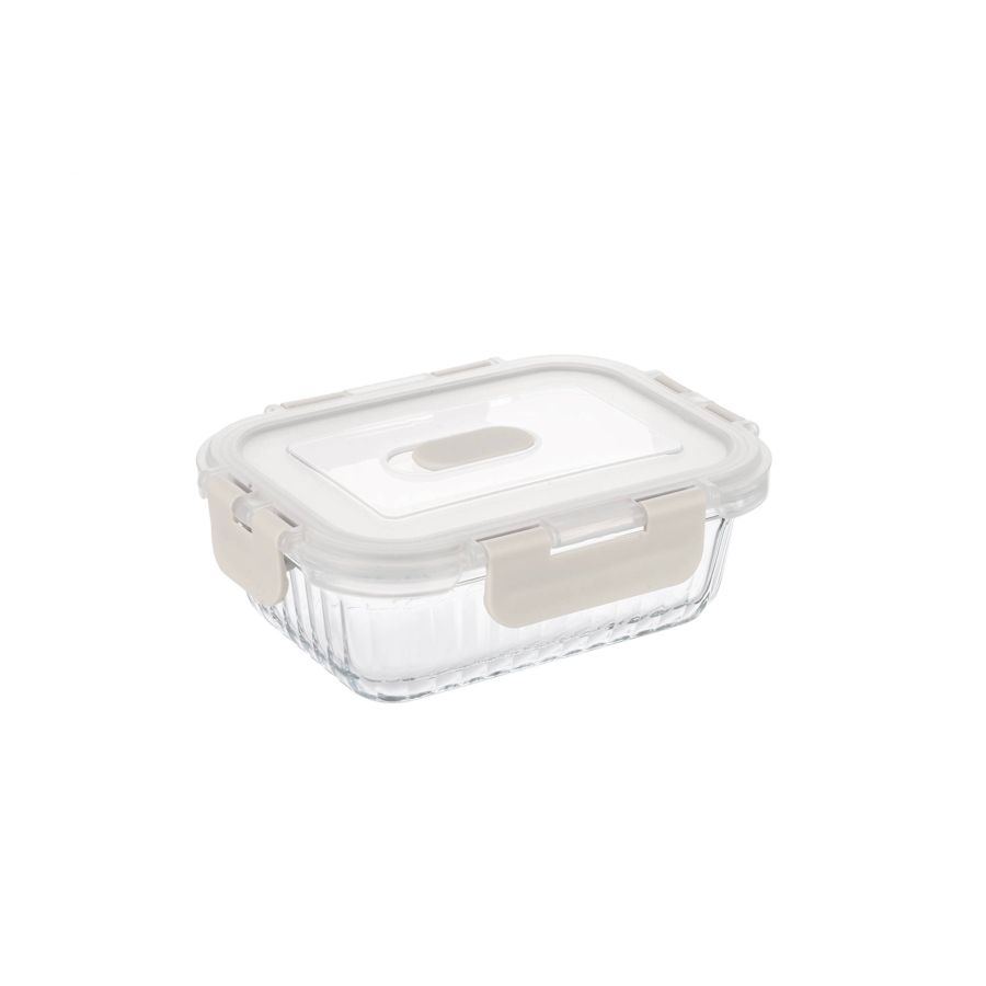 FLOW & CARE RECTANGULAR GLASS CONTAINER WITH LID - 1 LITRE