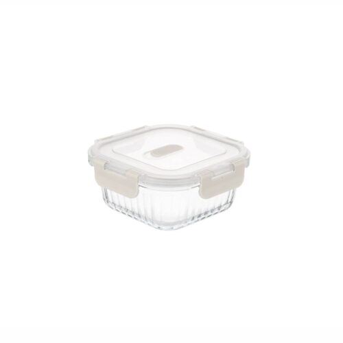 FLOW & CARE SQUARE GLASS CONTAINER WITH LID - 320ML