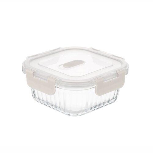 FLOW & CARE SQUARE GLASS CONTAINER WITH LID - 800ML